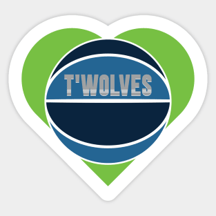 Heart Shaped Minnesota Timberwolves Basketball Sticker